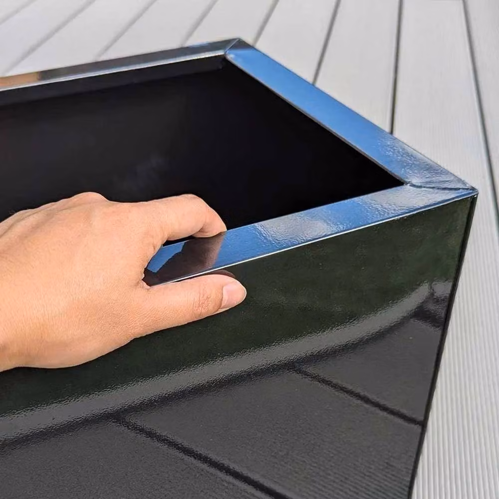Access Garden Products Galvanised Steel Trough Planter in Black, W: 75 cm, D: 32 cm, H: 32 cm – 8