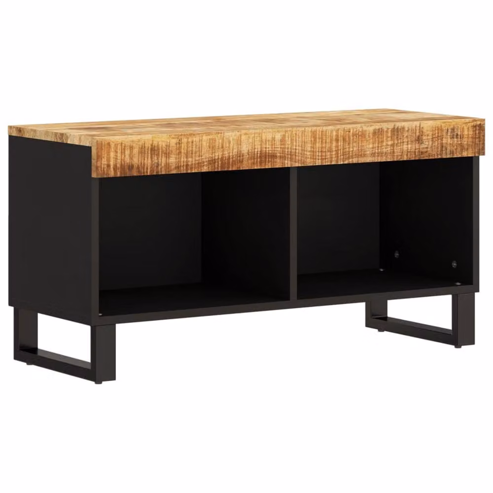 Berkfield Home Industrial TV Cabinet in Brown Solid Mango Wood, W: 85 cm, D: 33 cm, H: 43.5 cm – 2