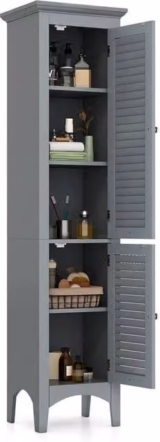Kelvenix Freestanding Tall Bathroom Floor Cabinet in Matt Grey – 1