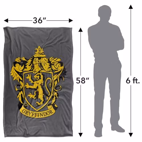 Warner Bros. Harry Potter Gryffindor Crest Super Soft Fleece Throw Blanket, Multicolour – 4