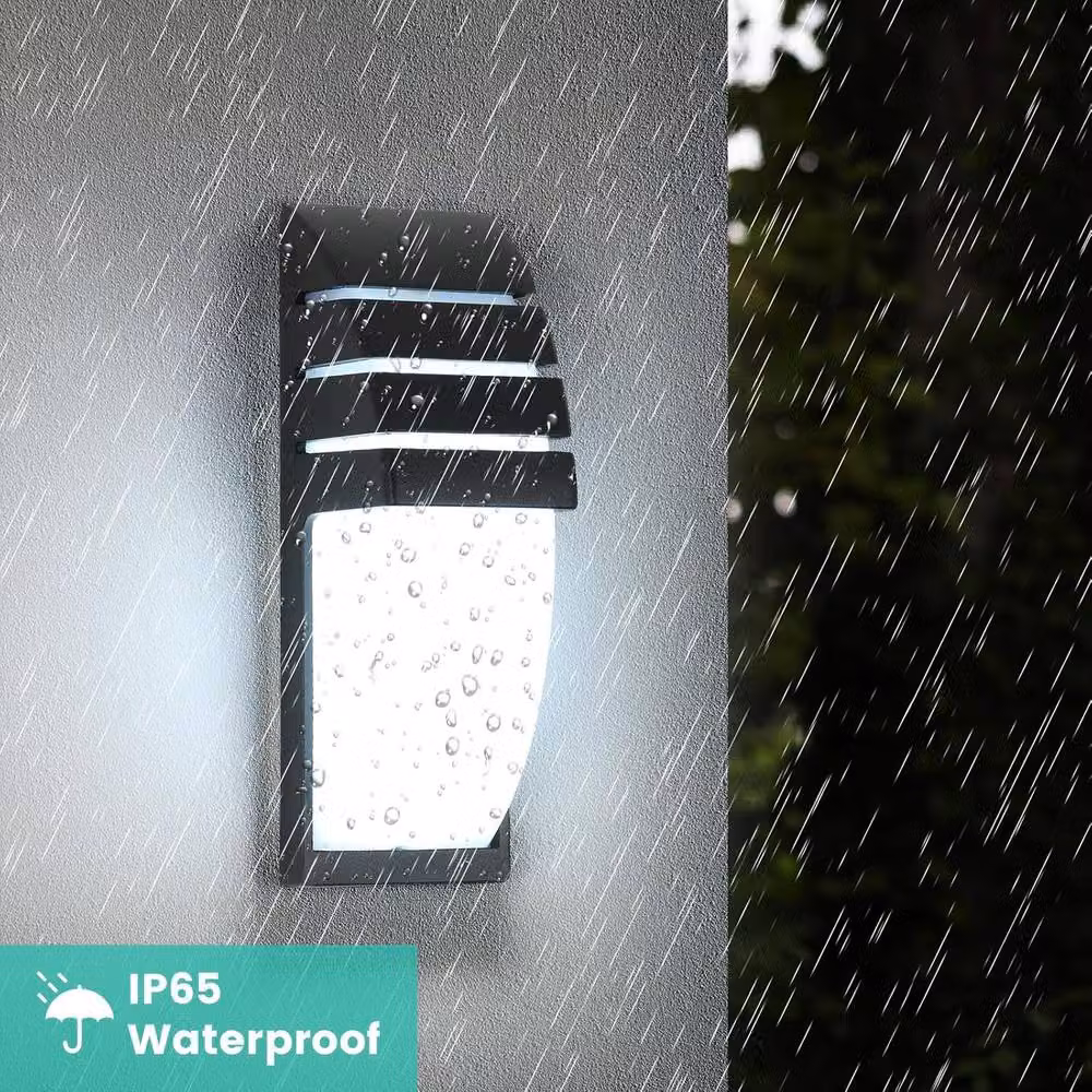 Goeco 12W LED Outdoor Wall Light, IP65 Waterproof Up and Down Rectangular Garden Light in Black – 2