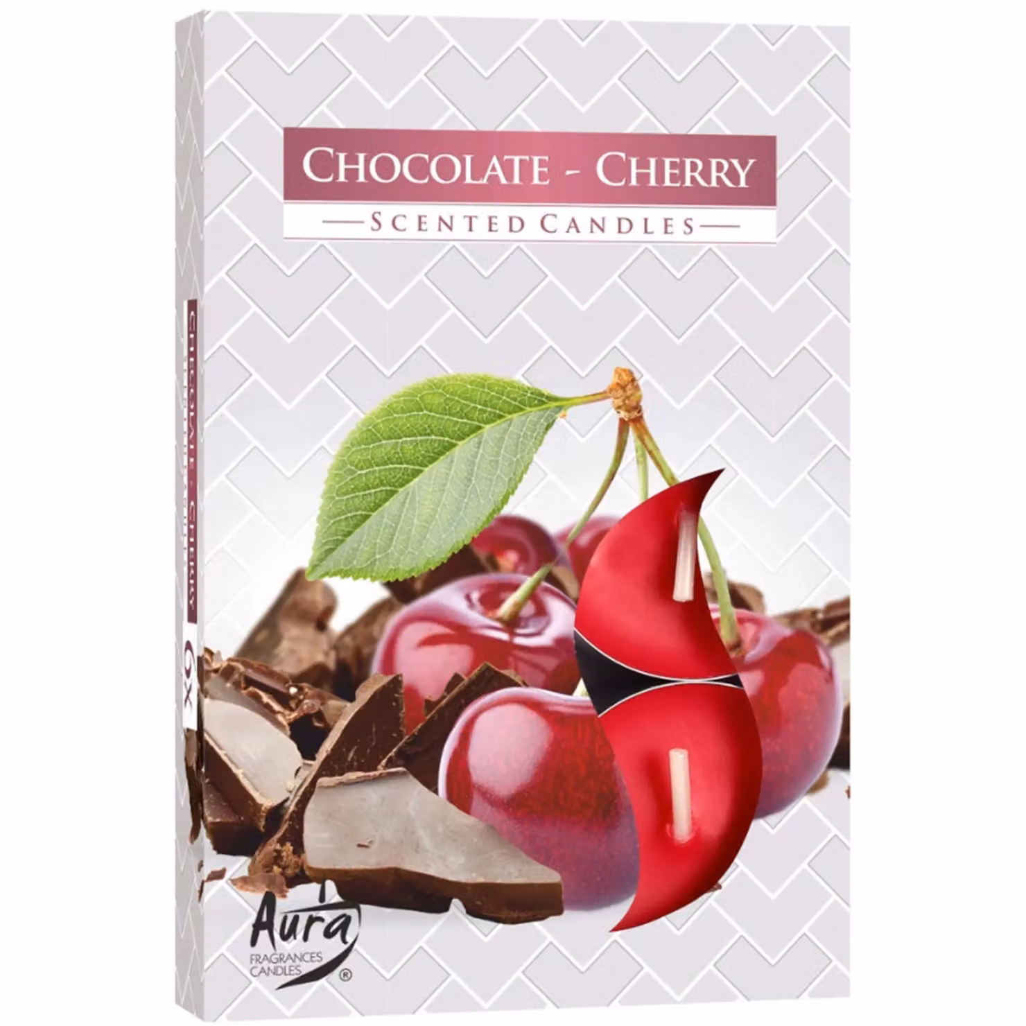 KDMD Set of 6 Scented Tealights in Chocolate and Sour Cherry, Brown – 2