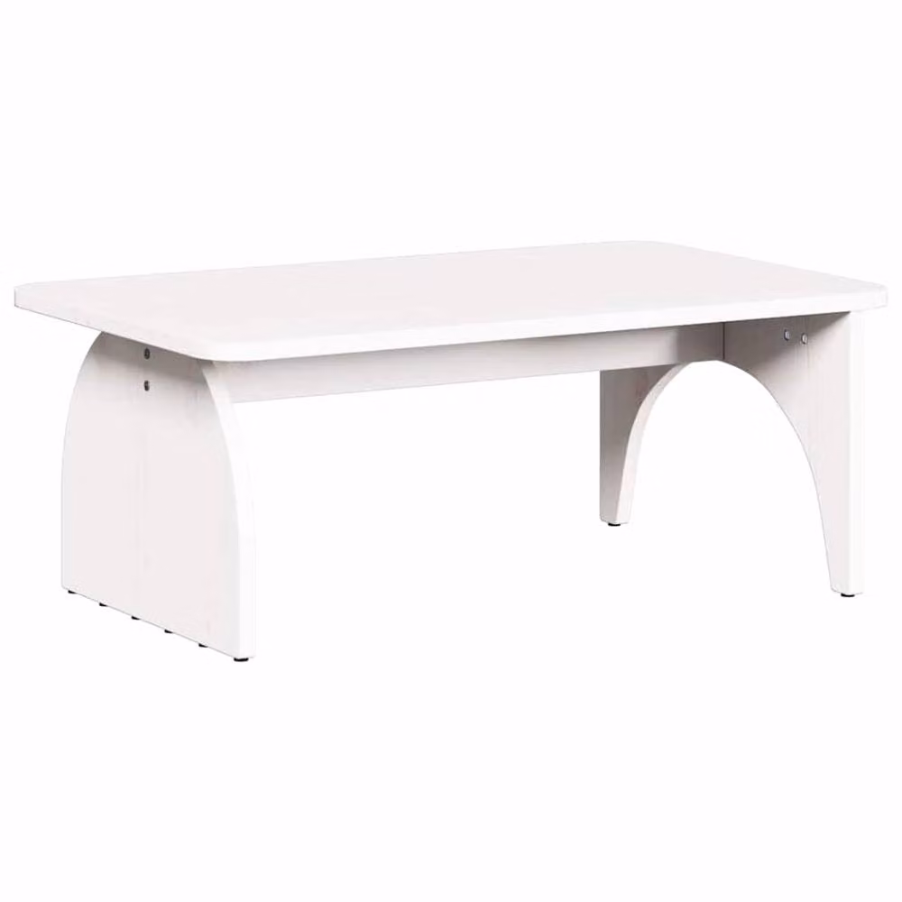 Berkfield Home Traditional Rectangular Coffee Table in White Solid Pine Wood W/D/H: 80 x 50 x 31 cm – 2