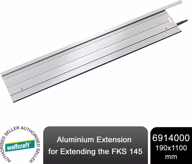 Wolfcraft Guide Rail Extension in Silver Aluminium