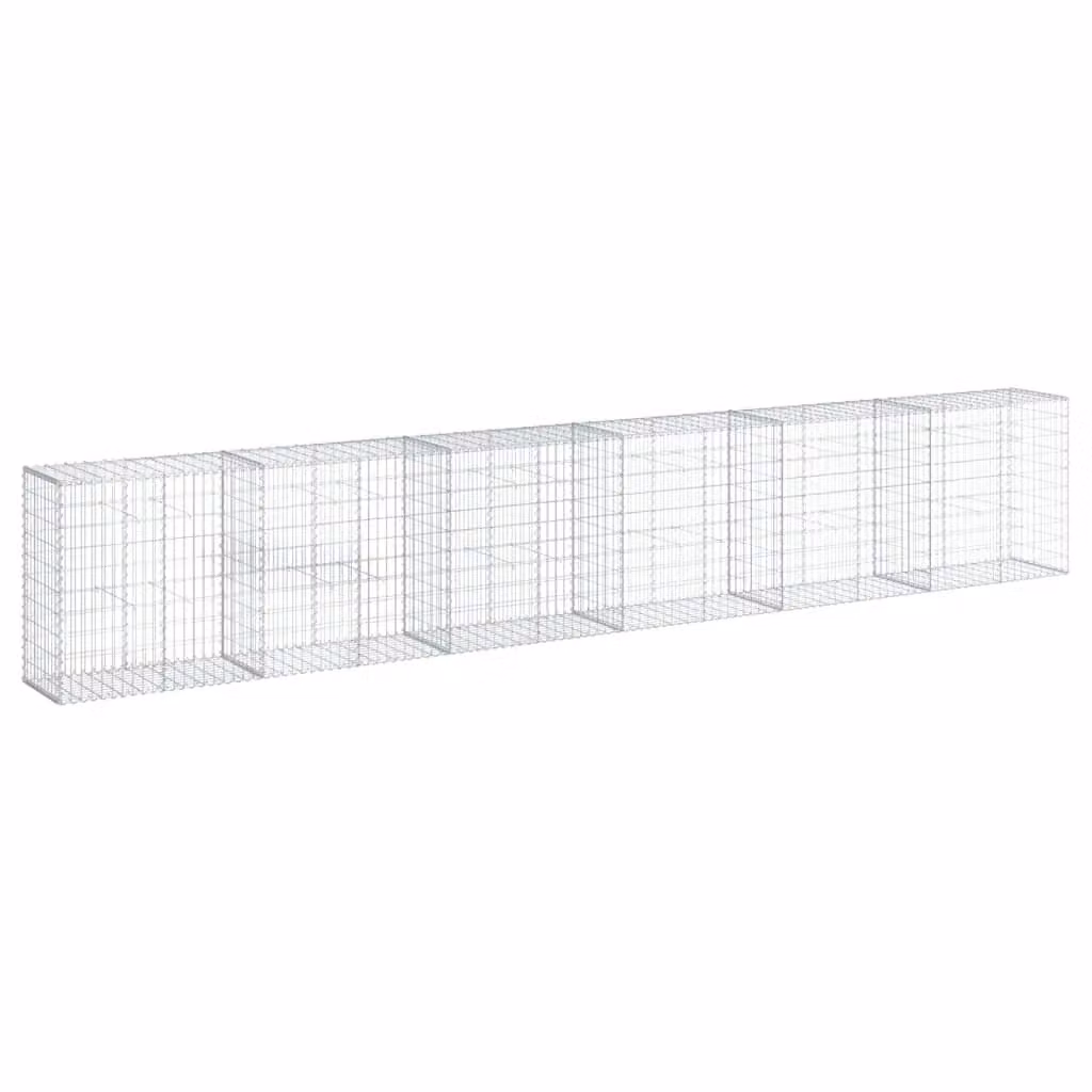 Berkfield Home Silver Galvanised Steel Gabion Basket with Cover, W/D/H: 600 x 50 x 100 cm – 2