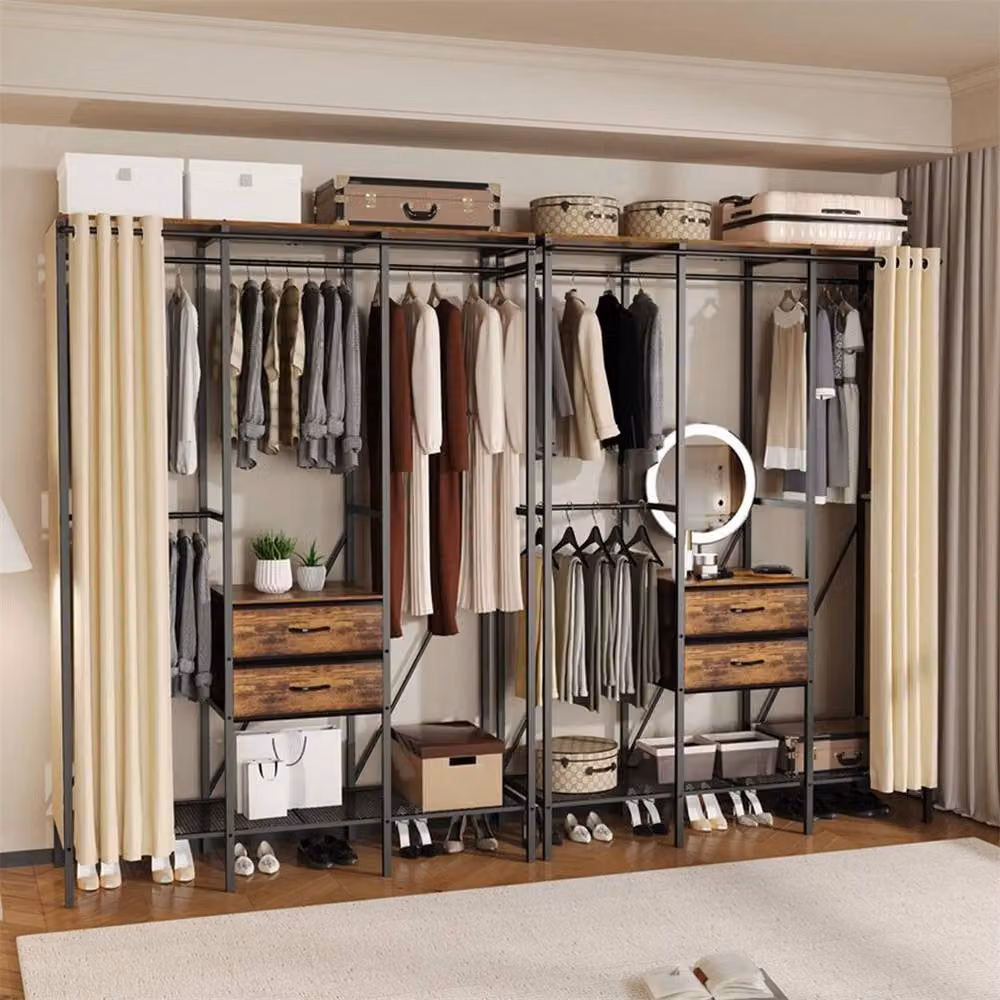 SPETLEK Industrial Clothes Rail Rack and Coat Storage Cabinet in Matt Black – 2