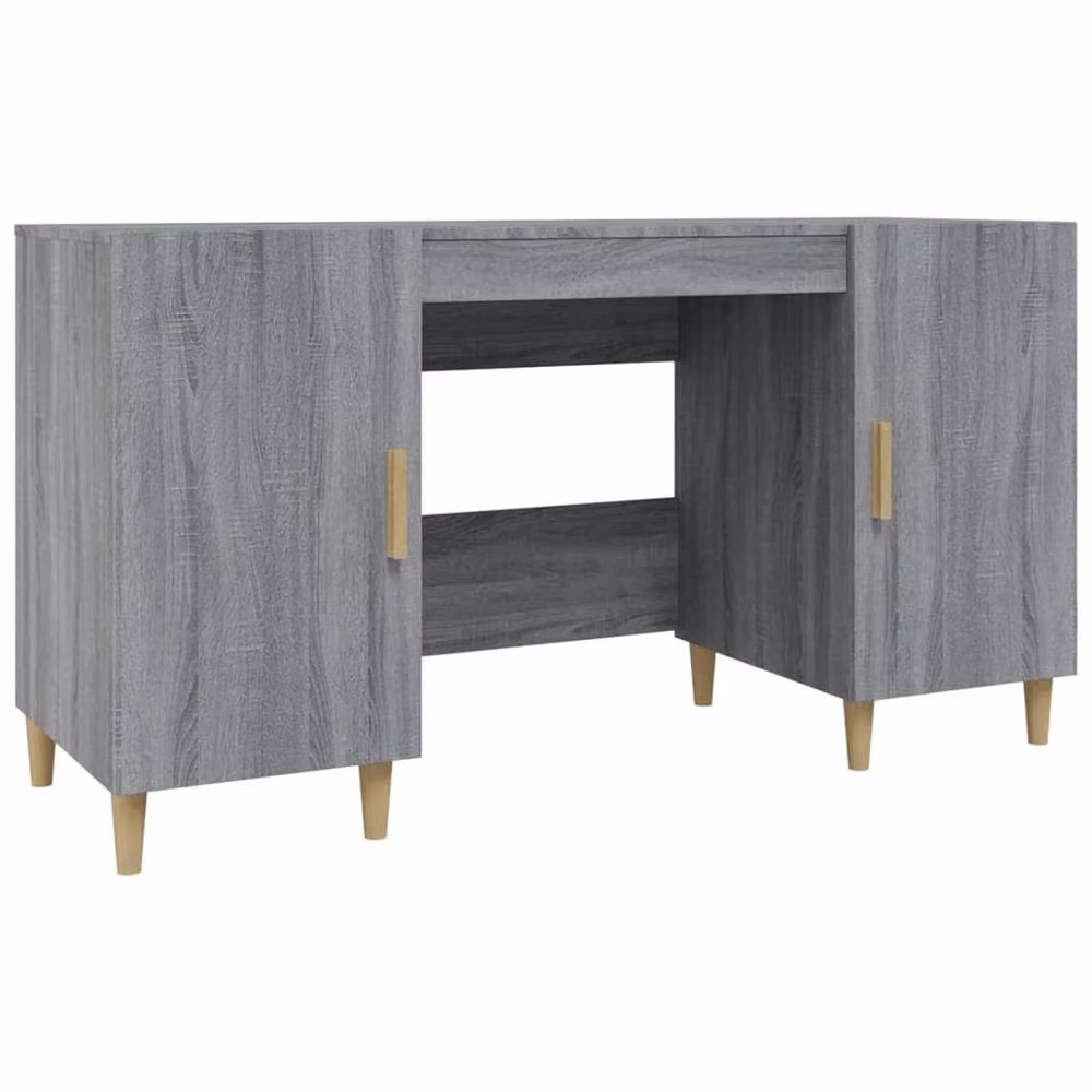 Berkfield Home Grey Sonoma Decorative Writing Desk in Engineered Wood W/D/H: 140 x 50 x 75 cm – 2