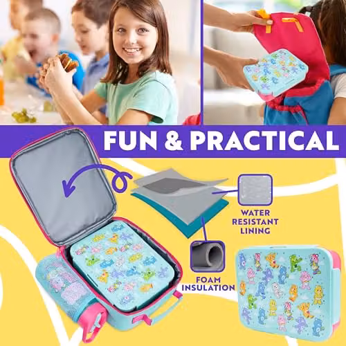 Get Trend Care Bears 3 Piece Lunch Set with Water Bottle and Insulated Lunch Box in Multicolour – 2