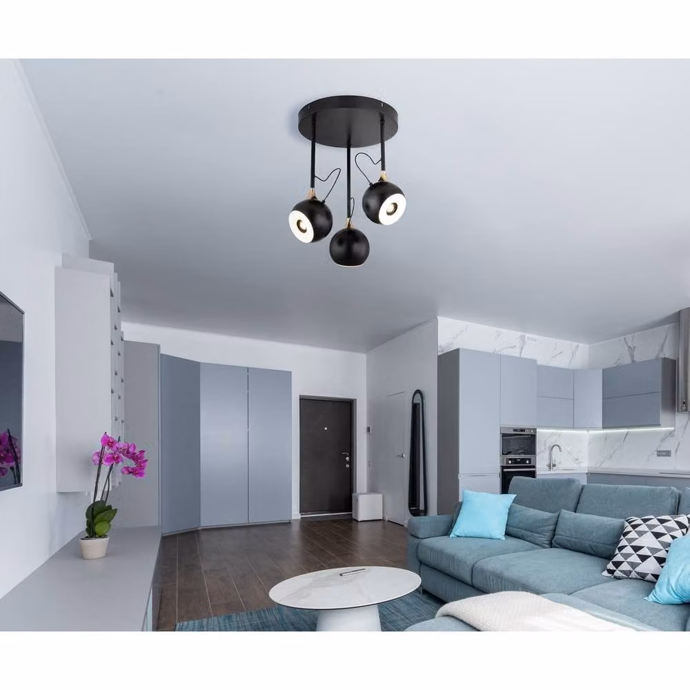 Netlighting Donovan LED Ceiling Spotlight Clusters in Black with Warm White 3000K Light – 2