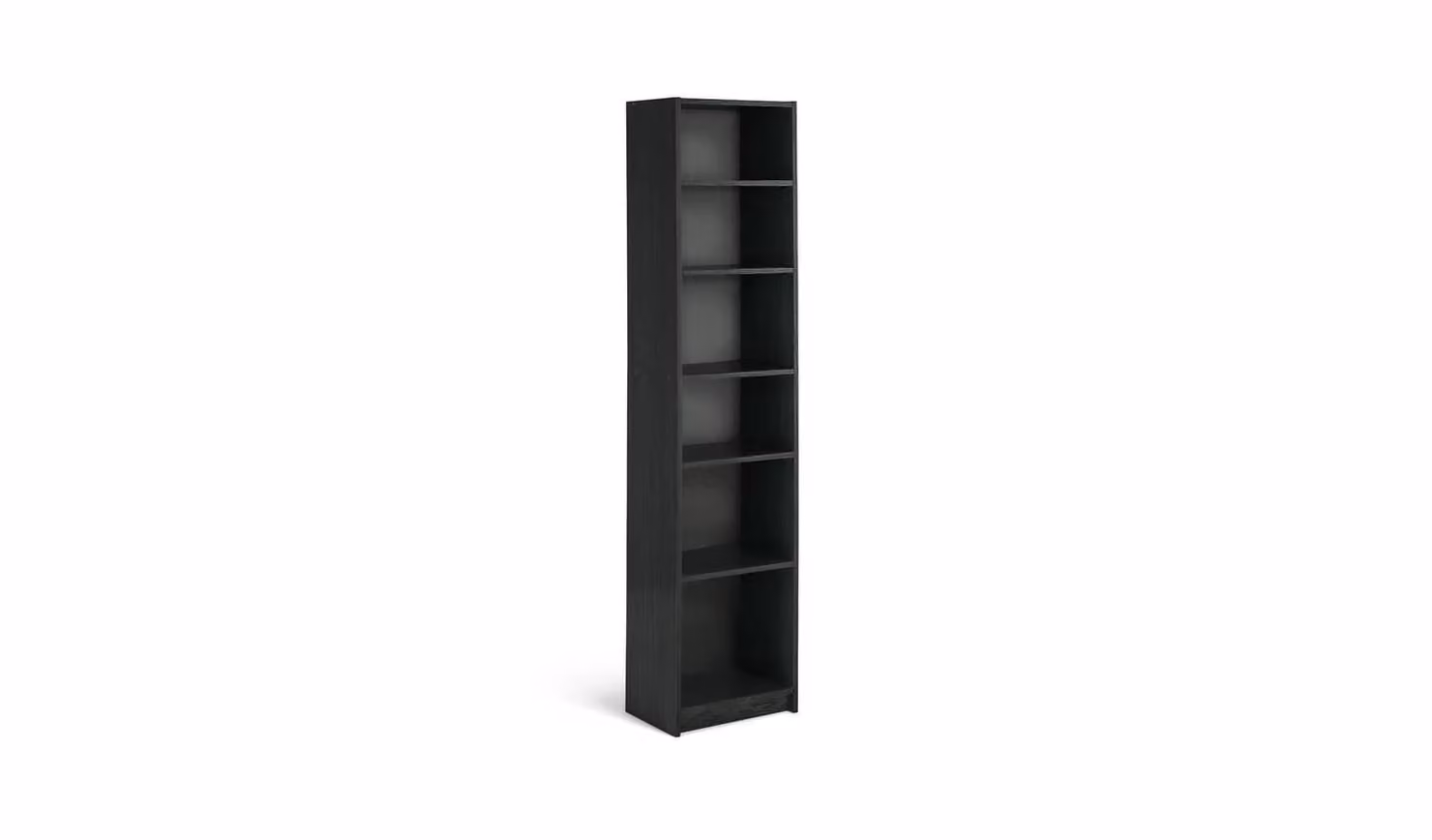 Maine Narrow Black 5-Shelf Bookcase with Adjustable Shelves by Cheap Furniture Warehouse