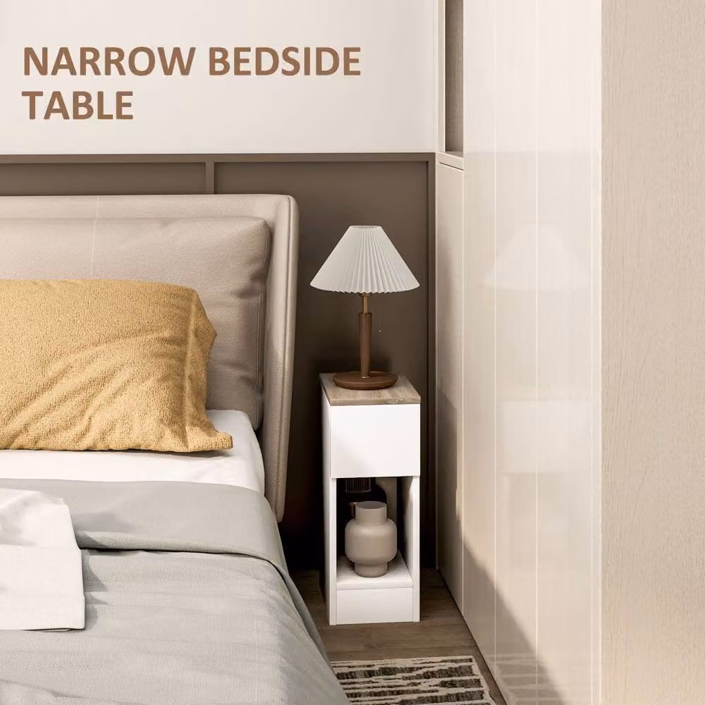 Wyld Haus Taro Set of 2 White and Oak Bedside Tables with Storage – 4