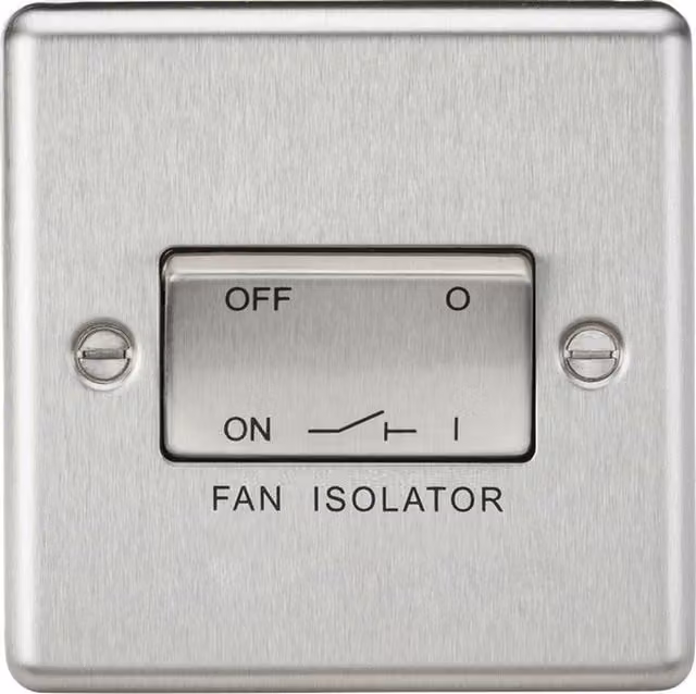 Knightsbridge 10AX 3 Pole Fan Isolator Switch in Brushed Chrome