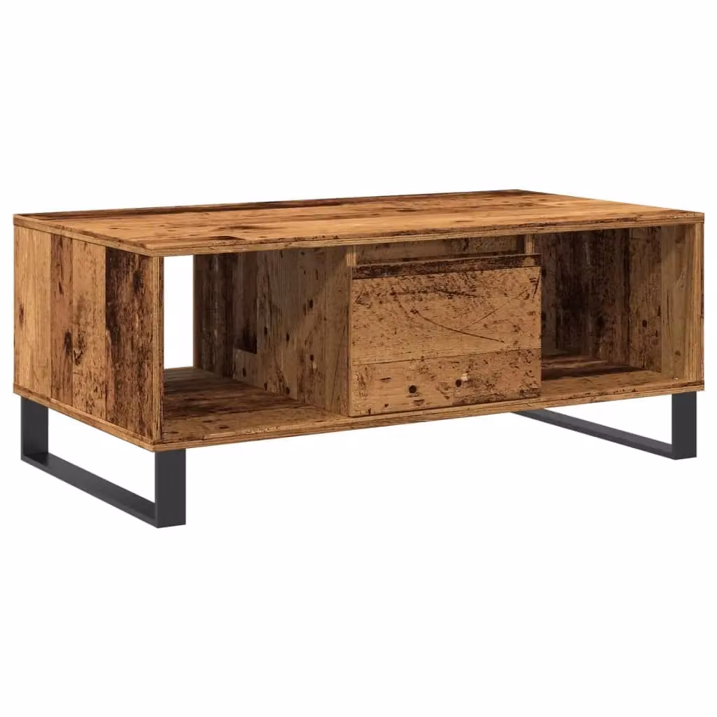 Berkfield Home Old Wood Coffee Table in Brown, W/D/H: 90 x 50 x 36.5 cm – 2
