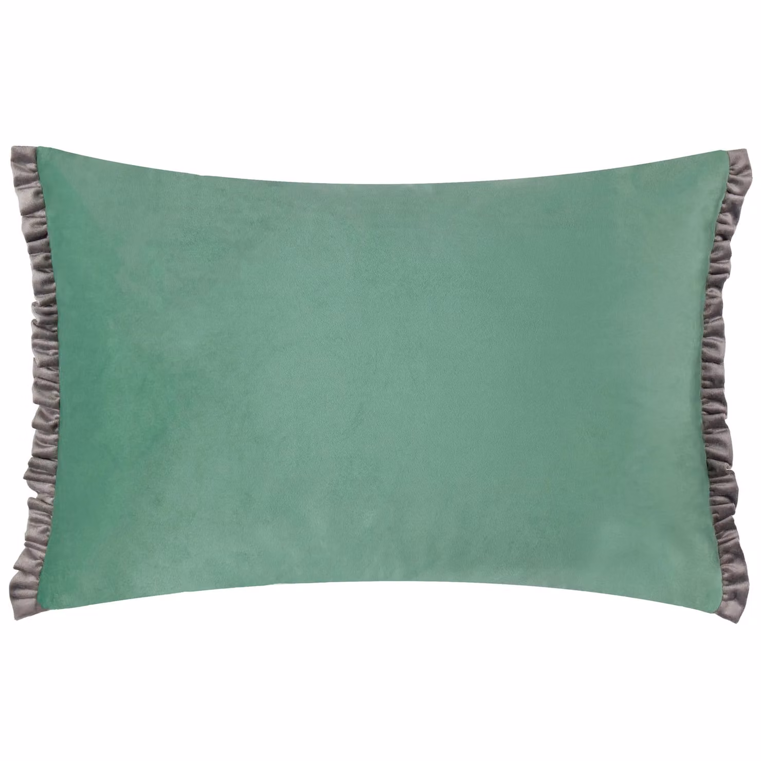 Wylder Tilly Velvet Reversible Rectangular Cushion in Green and Grey, W/H: 50 x 30 cm – 2