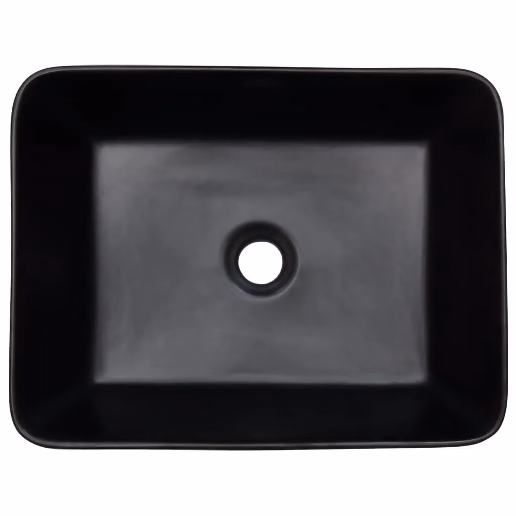 Berkfield Home Rectangular Ceramic Countertop Basin in Black and Brown, W: 46 cm, D: 35.5 cm, H: 13 cm – 3