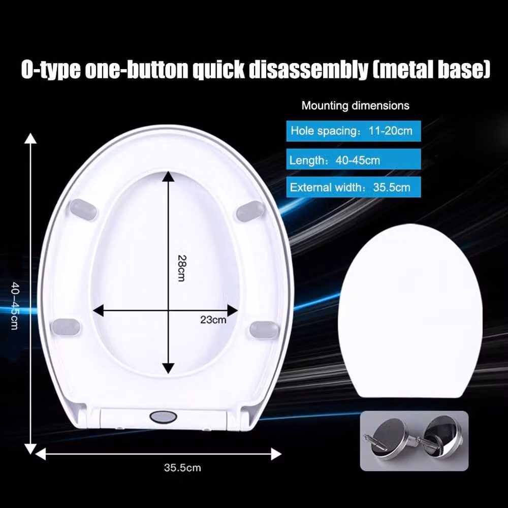 PAWNORA White Oval Heavy Duty Soft Close Toilet Seat – 2