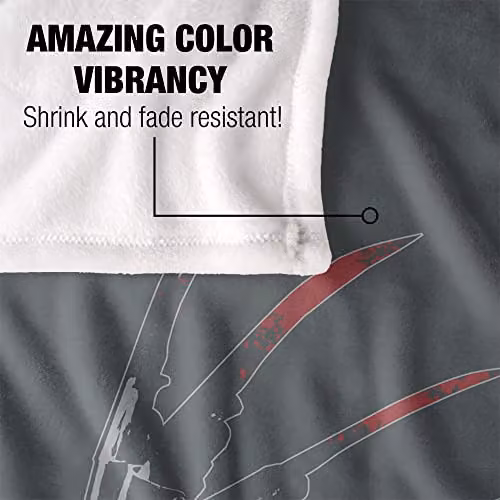 LOGOVISION Nightmare On Elm Street Freddy's Glove Super Soft Fleece Throw Blanket, Grey and Multicolour, W: 91 cm, D: 147 cm – 3