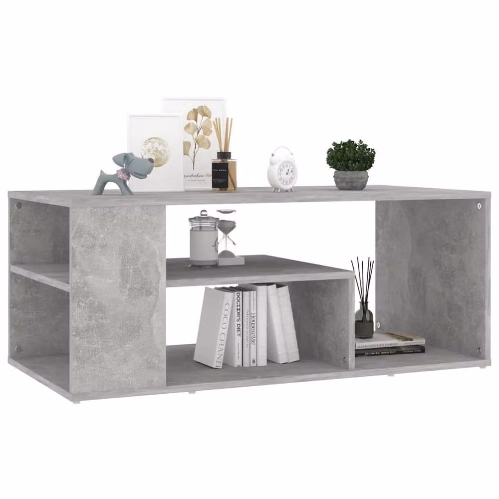 Berkfield Home Modern Rectangular Coffee Table in Concrete Grey, W/D/H: 100 x 50 x 40 cm – 3