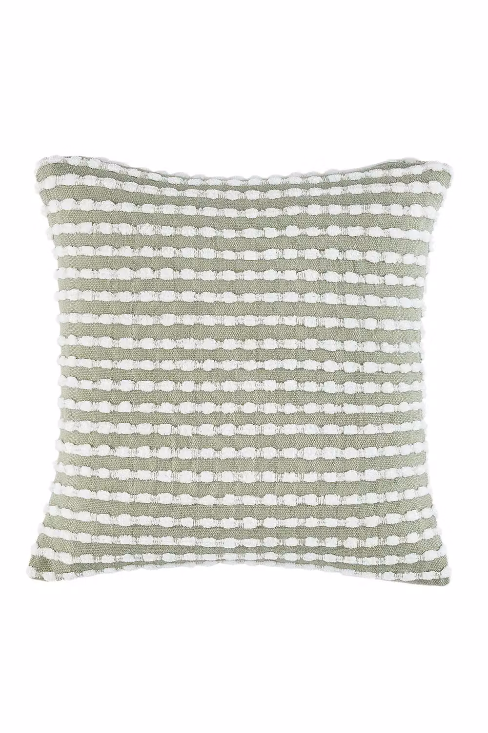 Catherine Lansfield Stab Stitch Square Cushion in Green, W x D: 43 x 43 cm – 2