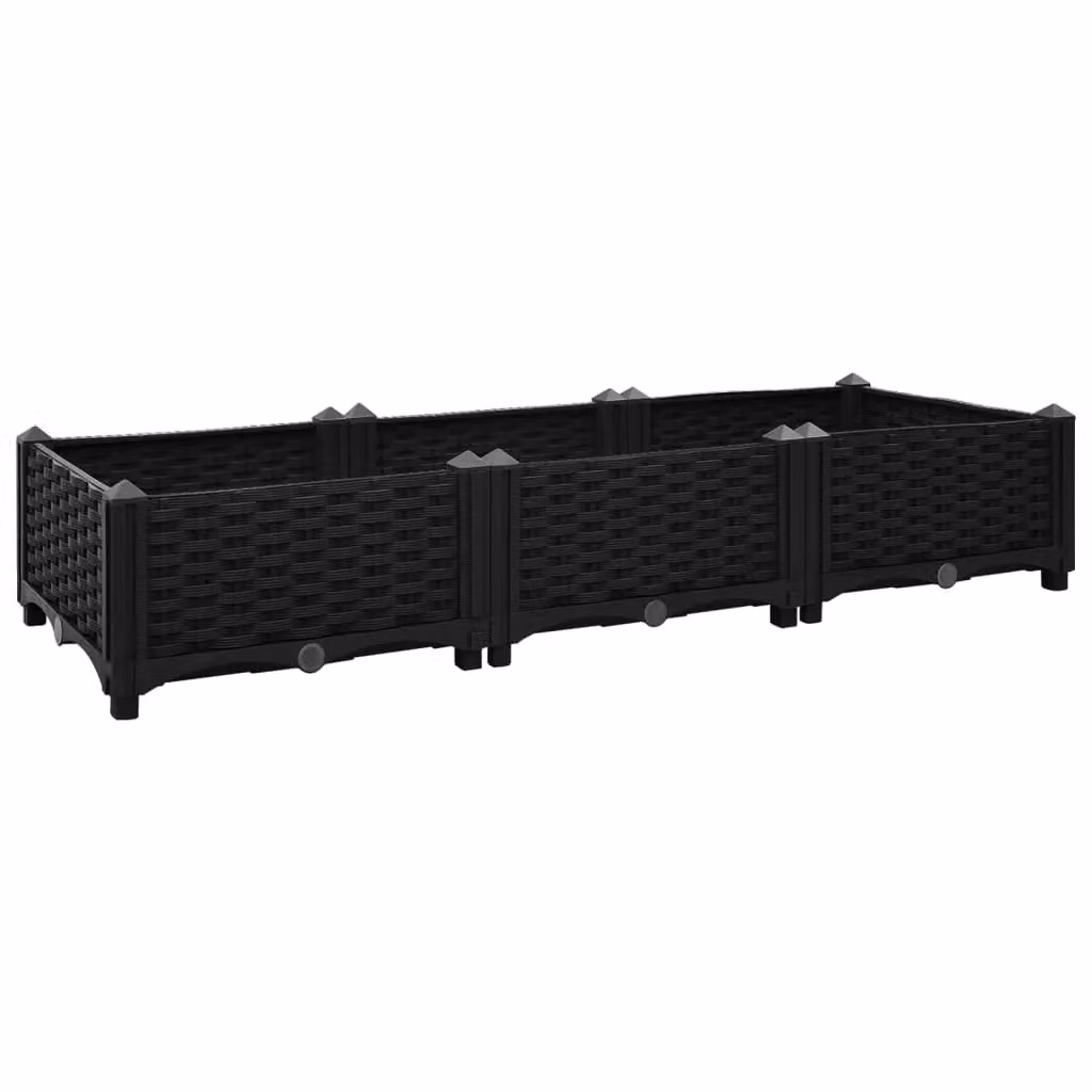 Berkfield Home Black Polypropylene Raised Bed W/D/H: 120 x 40 x 23 cm – 2