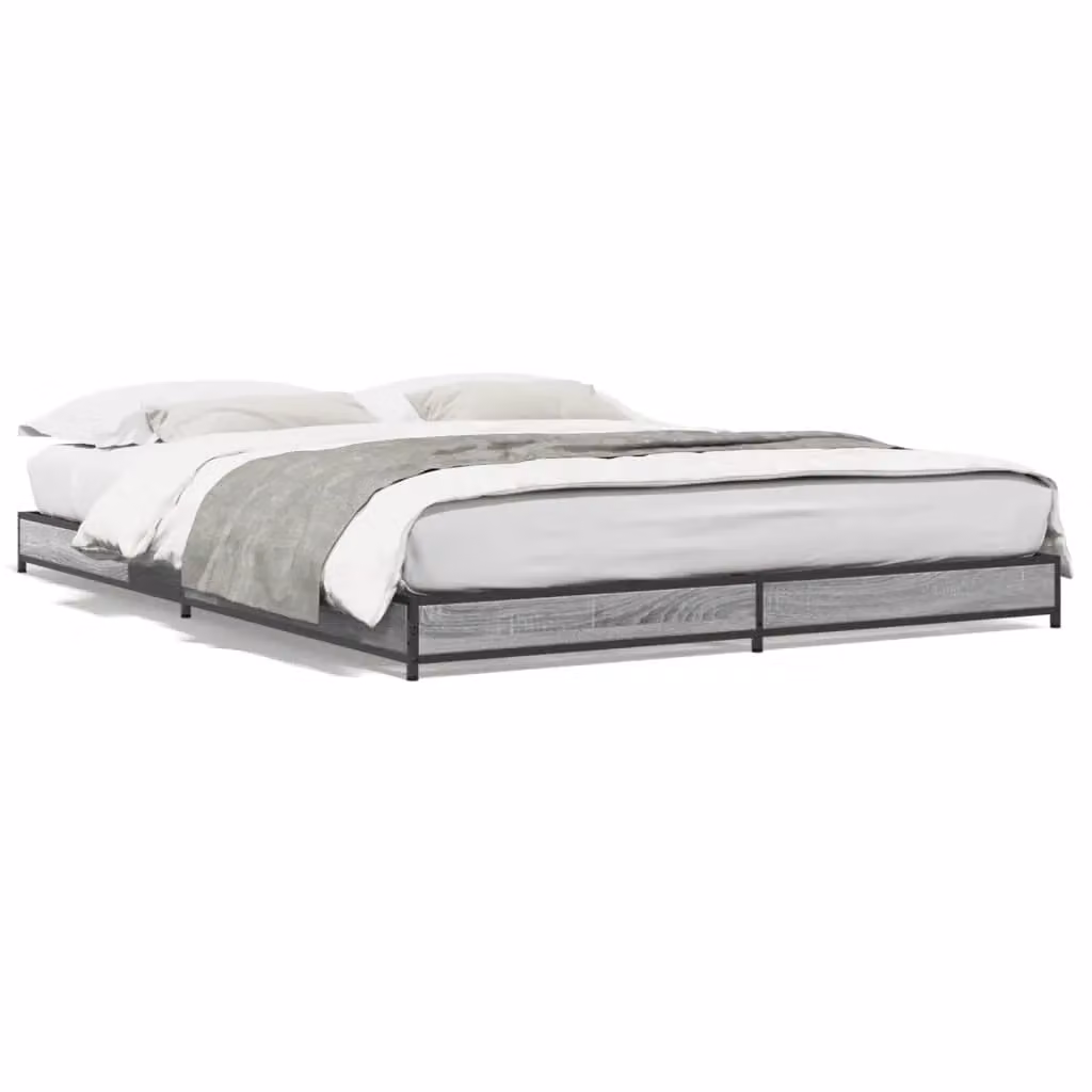Berkfield Home Small Double Bed Frame in Grey, W/D/H: 120 x 200 cm – 2