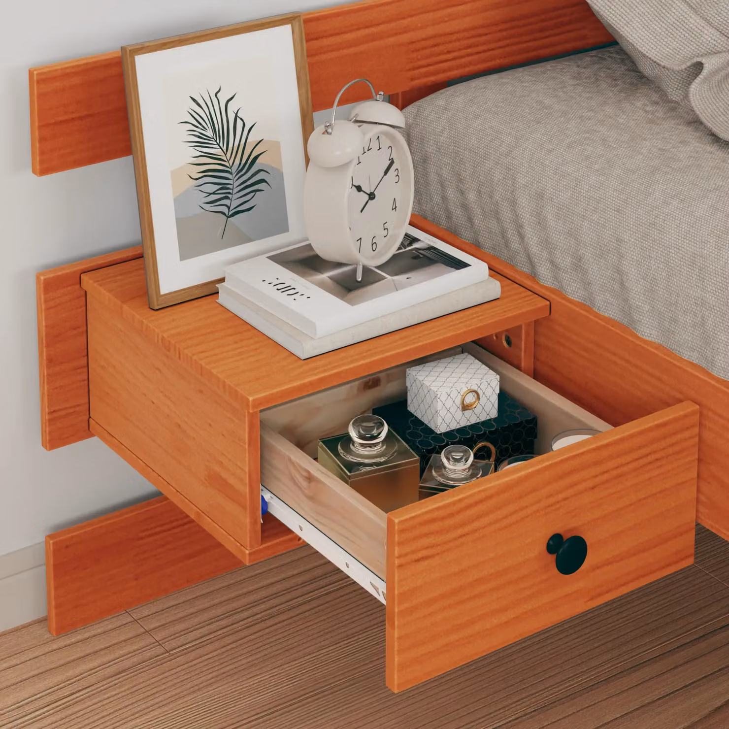 Berkfield Home Brown Solid Pine Wood Bed with Drawer W: 90 cm, L: 190 cm – 3