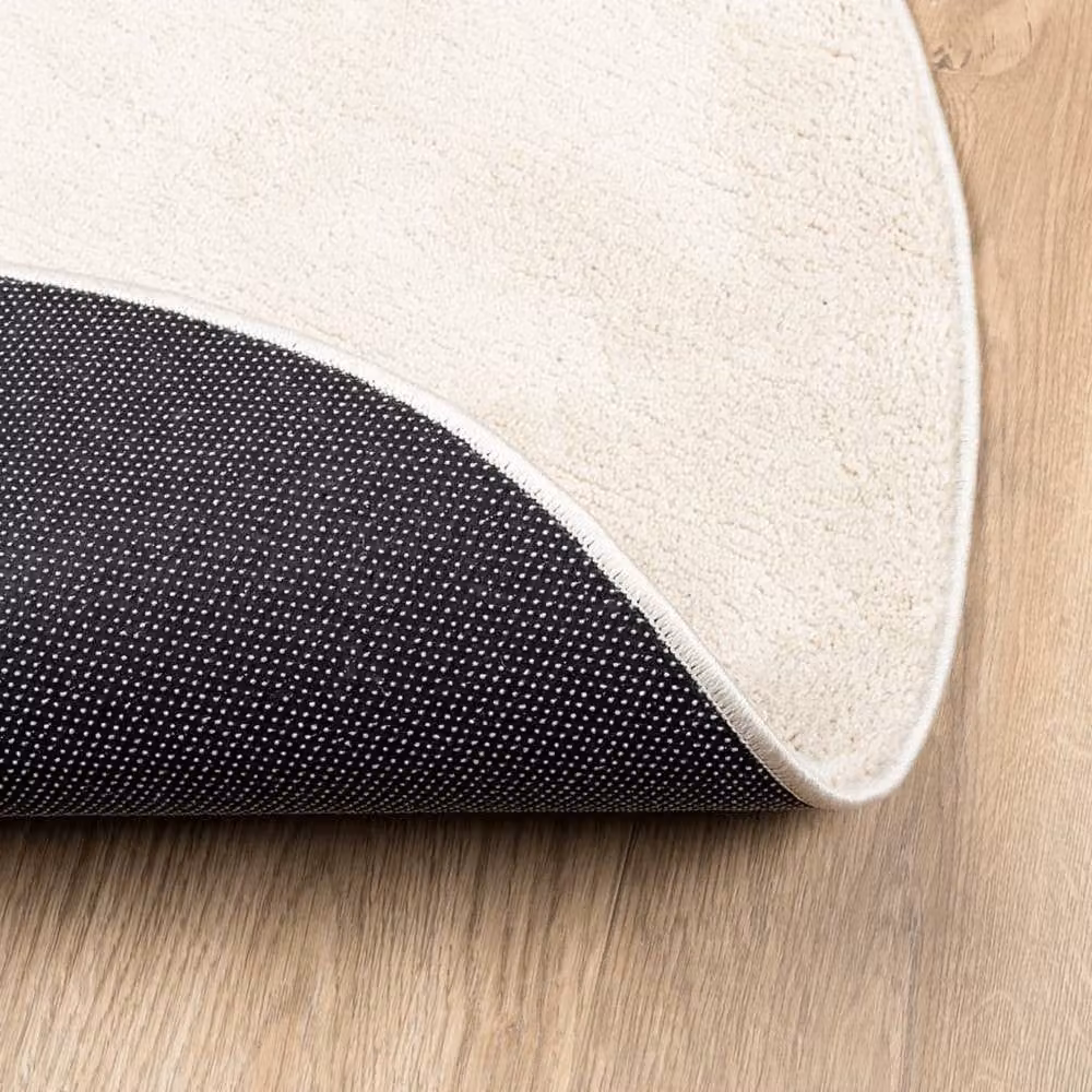 Berkfield Home Oviedo Round Short Pile Rug in Beige, Diameter: 120 cm