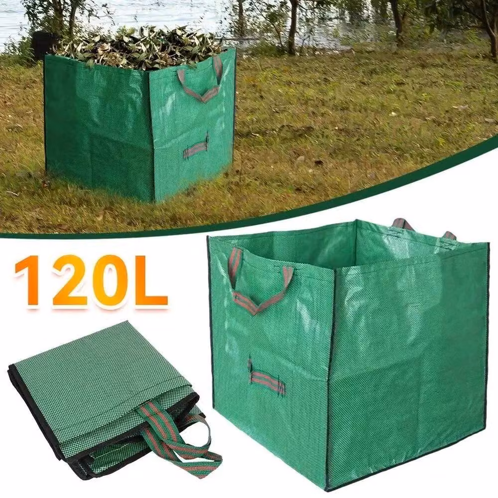 NESTLUNE Heavy Duty Garden Grass and Waste Sacks, Green, W/D/H: 100 x 100 x 100 cm – 2