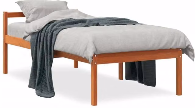 Berkfield Home Senior Bed in Wax Brown Solid Wood Pine, W/D/H: 90 x 200 cm – 1