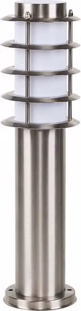 ValueLights Modern Integrated LED Outdoor Stainless Steel Bollard Lantern Post Light in Silver