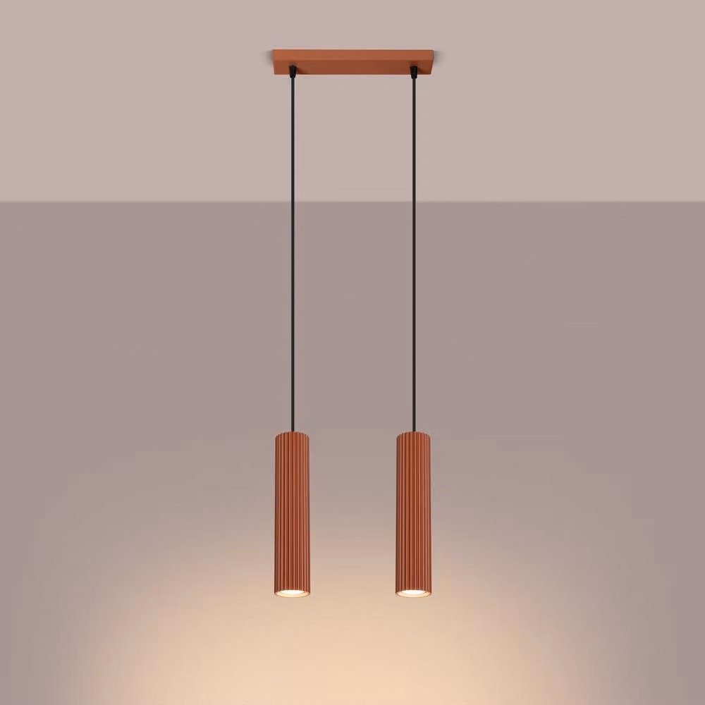 Sollux Lighting Minimalist Karbon Pendant Lamp, Red, W/D/H: 90 x 30 x 6.5 cm – 2