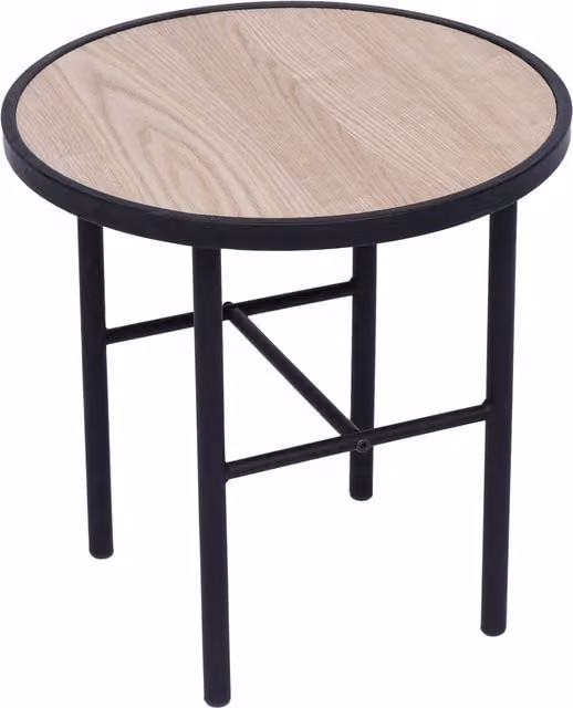 MIHARA Nordlys Round Industrial End Table in Brown Metal, W/D/H: 40 x 40 x 40 cm