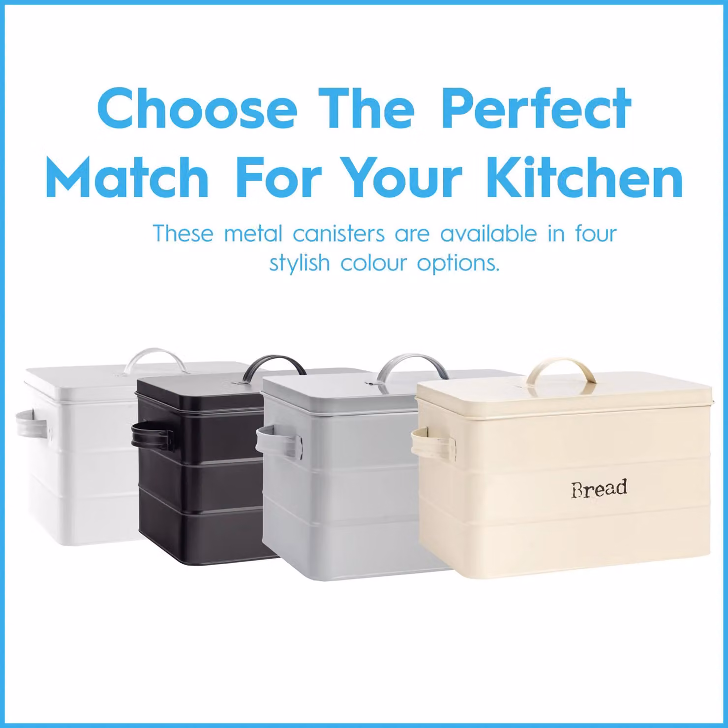 Harbour Housewares Airtight Metal Bread Bin in Grey and Multicolour – 4