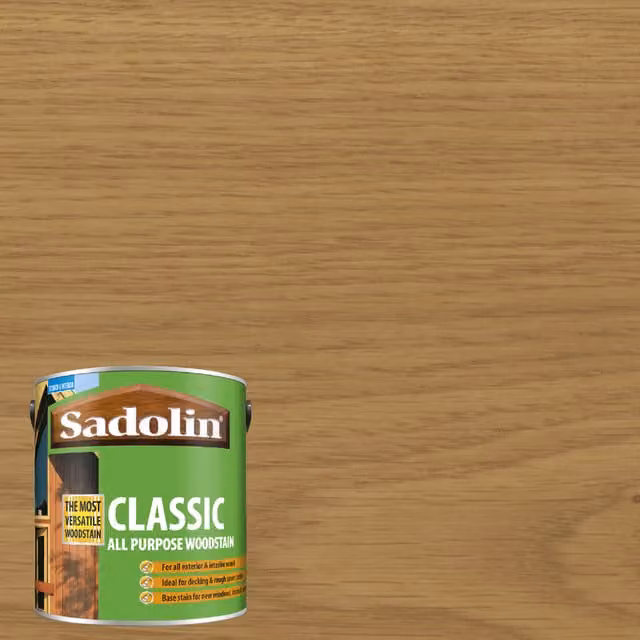 Sadolin Classic All Purpose Solvent Based Woodstain, Matt, Oak Brown, 1 l