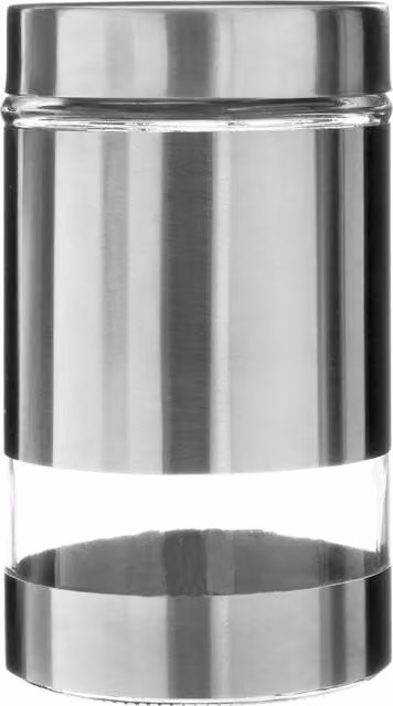 Orsina Stainless Steel and Glass Airtight Storage Jar, 1000ml, Silver – 1
