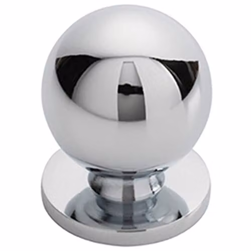 Loops Polished Chrome Solid Ball Cupboard Door Knob, 25mm Diameter