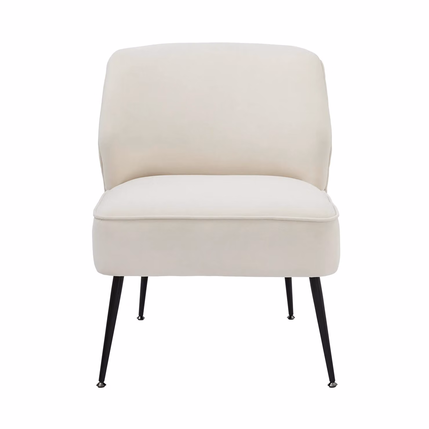 GFW Ava Modern Black Velvet Tub Accent Chair with Armrests and Metal Frame – 2
