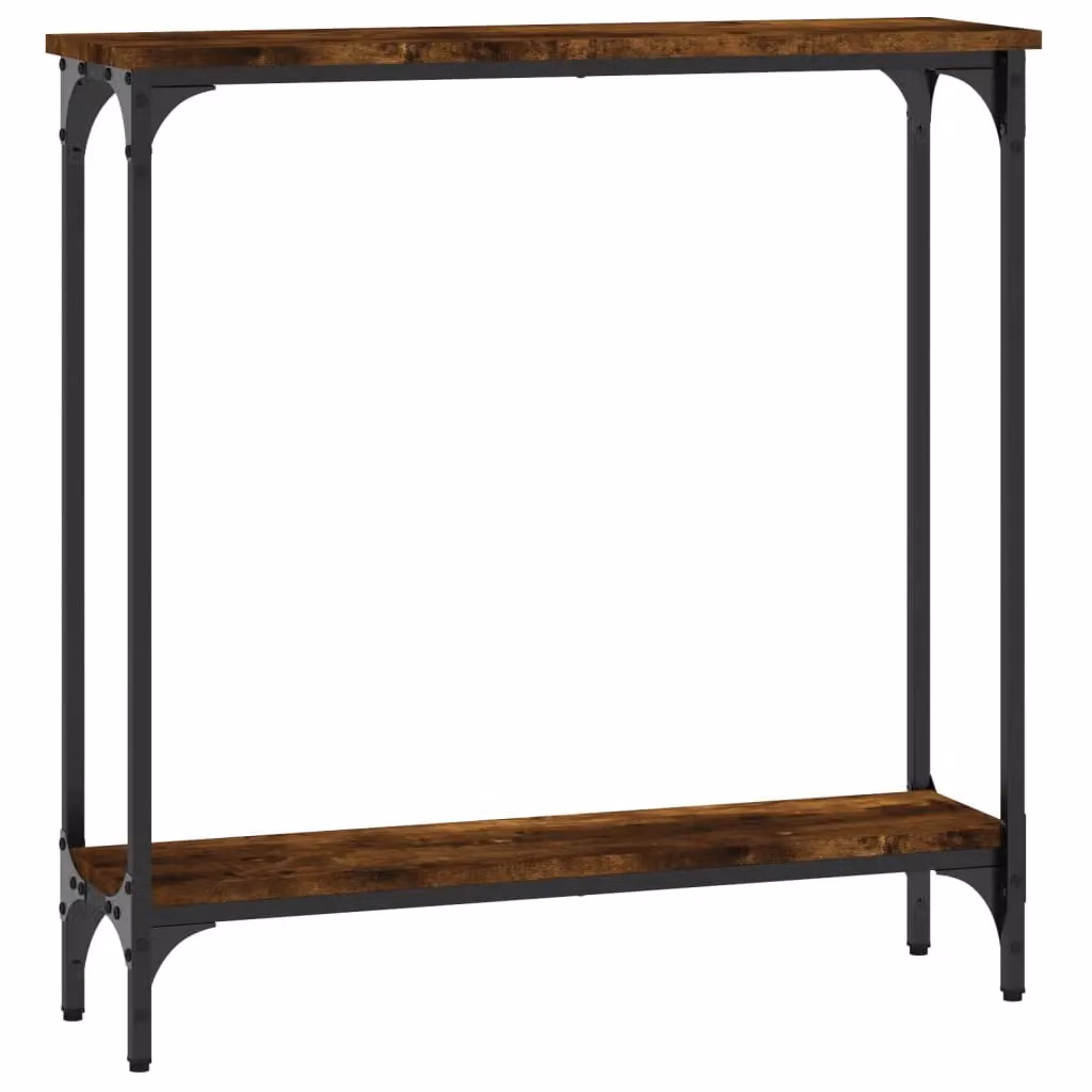 Berkfield Home Smoked Oak Console Table in Brown, W/D/H: 75 x 22.5 x 75 cm – 2