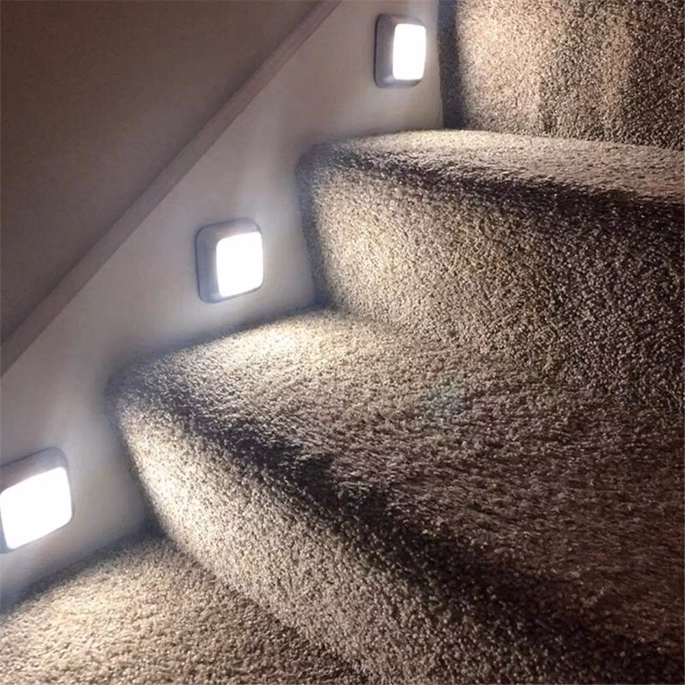 SPETLEK 6 LED Motion Sensor Stair Night Light in Silver with White Light – 2