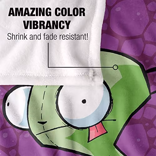 Invader Zim Pig Riding Silky Touch Super Soft Fleece Throw Blanket, Purple, W: 91 cm, D: 147 cm – 3