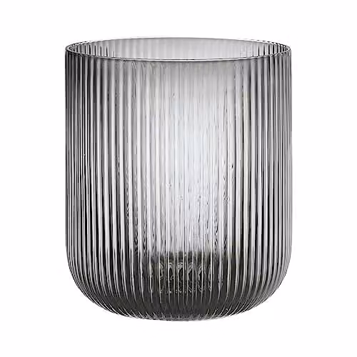 Blomus Ven Round Glass Pillar Candle Holder in Grey Smoke – 1