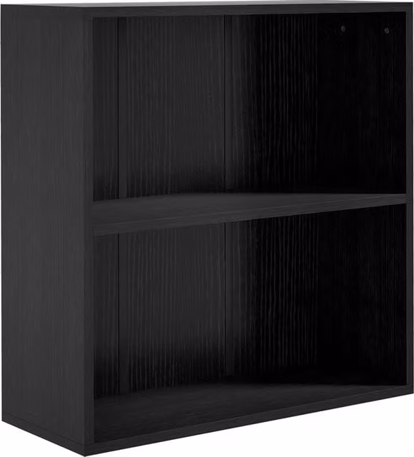 HOMCOM 2 Tier Low Bookcase with Adjustable Shelves in Black