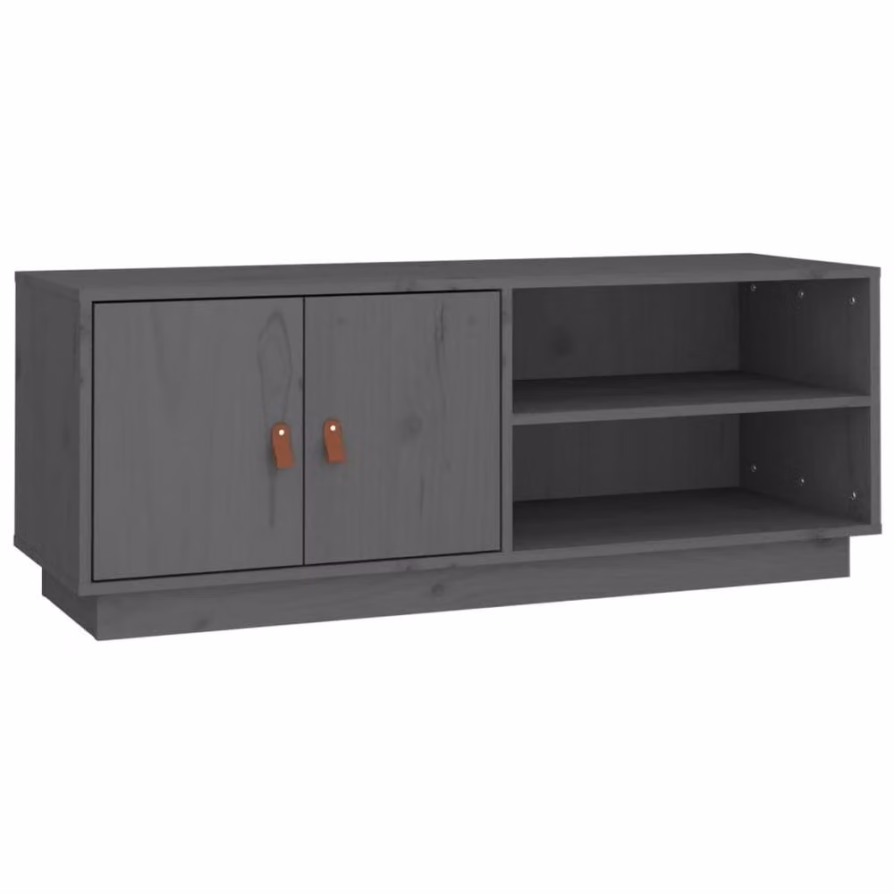 Berkfield Home Grey Solid Wood Pine TV Cabinet W/D/H: 105 x 34 x 40 cm – 2