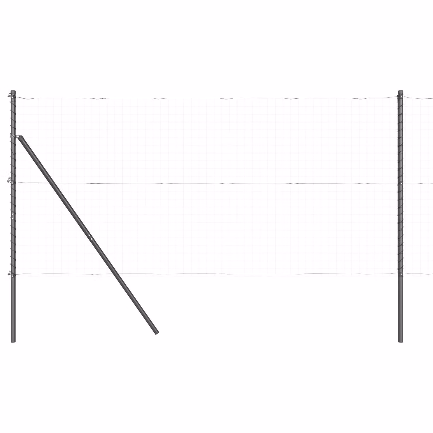Berkfield Home Set of 13 Round Grey Galvanised Steel and Plastic Freestanding Fence Posts, H: 150 cm, W/D: 3.2 x 13 cm – 4