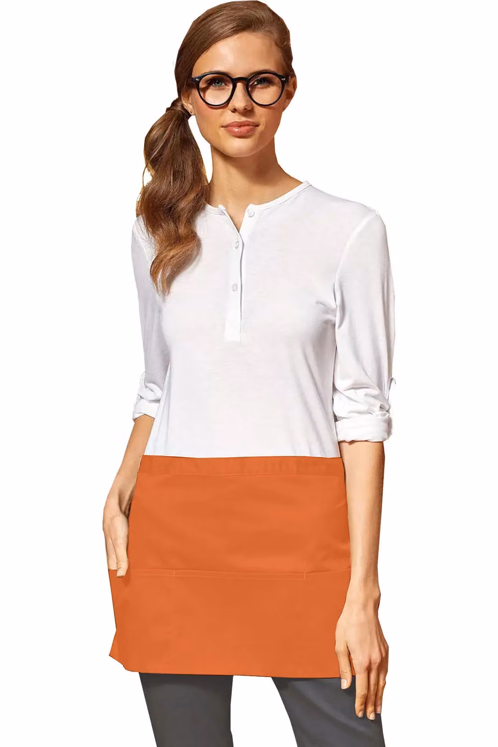 Premier Women's 3 Pocket Workwear Apron in Orange, Poly-Cotton – 2
