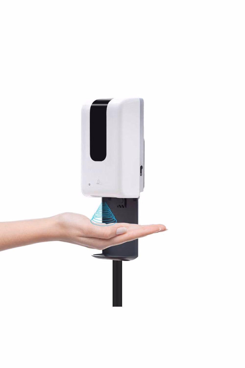 GELCAVE Automatic Hand Sanitiser Dispenser with Infrared Sensor, Bracket and Free-Standing Metal Stand, White – 5