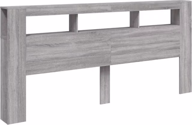 Berkfield Home Grey Sonoma LED Headboard with Integrated Shelf and Lighting, W/D/H: 220 x 18.5 x 103.5 cm – 1