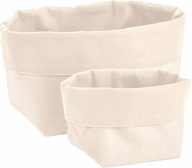 Westford Mill Reversible Canvas Basket in Beige
