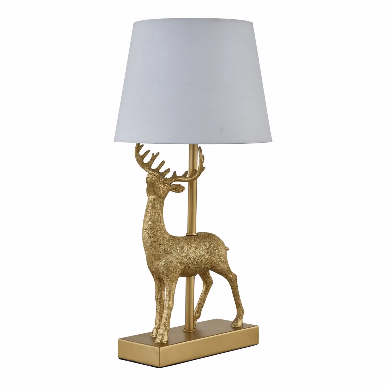 First Choice Lighting Grace Gold Stag Table Lamps with White Shades, Set of 2 – 2