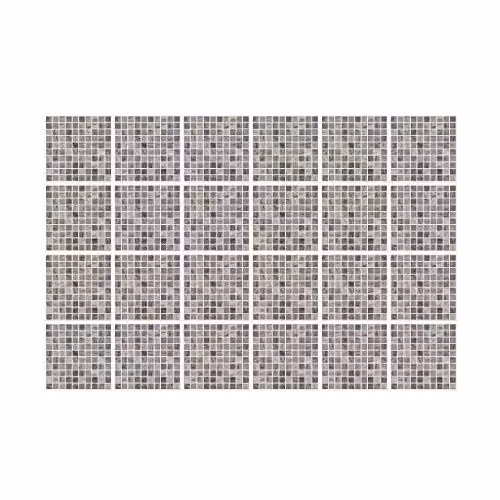 WALPLUS Picasso Grey Marble Look Mosaic Tile Stickers, 24 Pack, 15 x 15 cm